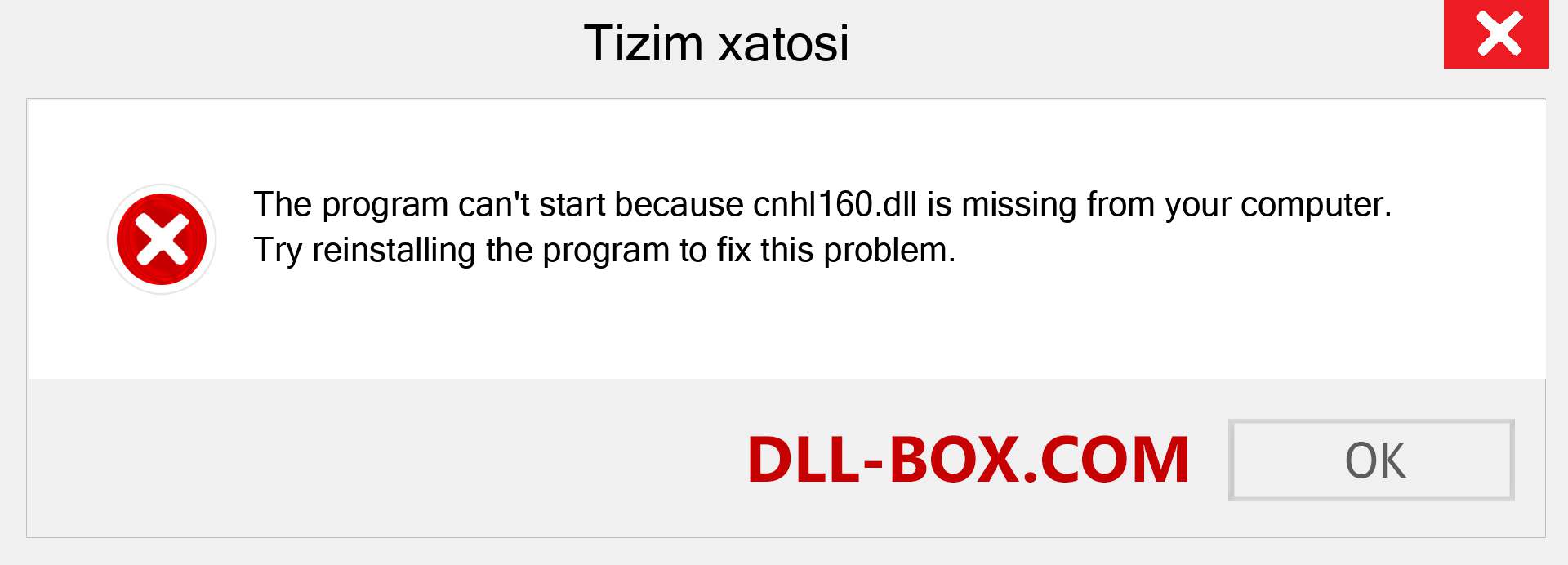 cnhl160.dll fayli yo'qolganmi?. Windows 7, 8, 10 uchun yuklab olish - Windowsda cnhl160 dll etishmayotgan xatoni tuzating, rasmlar, rasmlar